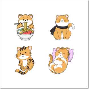 Funny Cute Cat Sticker Pack for cat lover Posters and Art